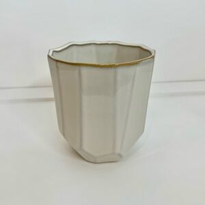 STUNNING Neutral Minimalist Boho Style Ceramic Faceted Planter